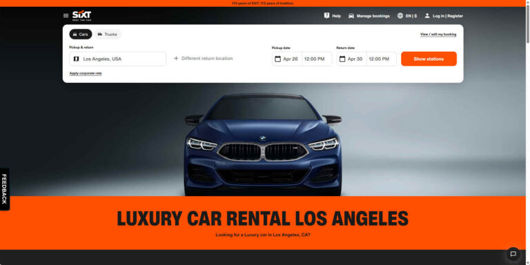 SIXT Rent a Car Los Angeles Intl Airport CA 768x384
