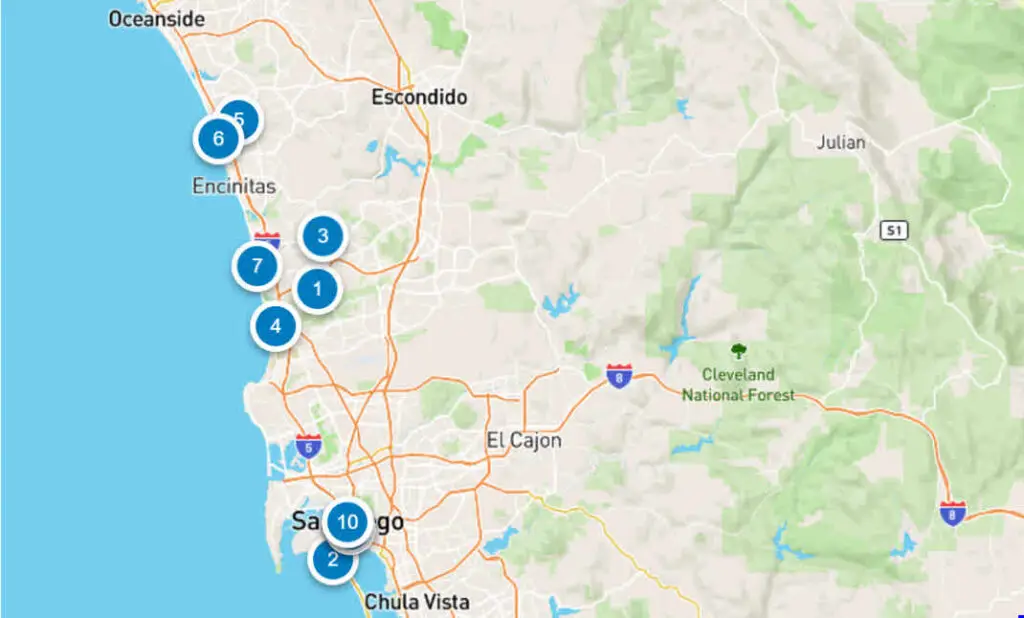 San Diego Hotels Map