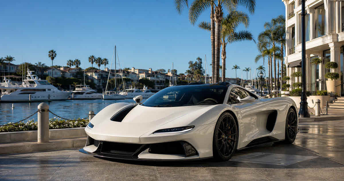 Newport Beach California White Hypercar